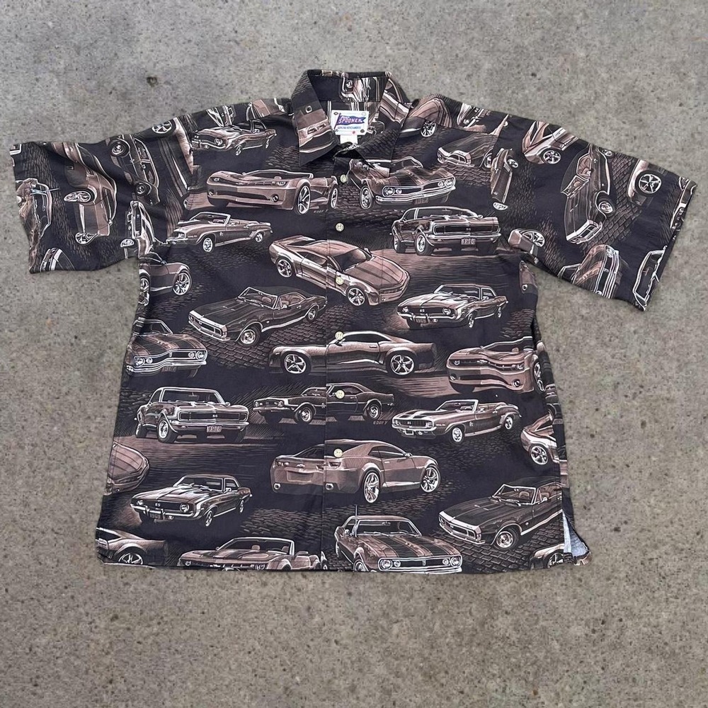 Reyn Spooner L Chevrolet Camaro Hawaiian Shirt Art of Eddy Y New Deadstock NWOT
